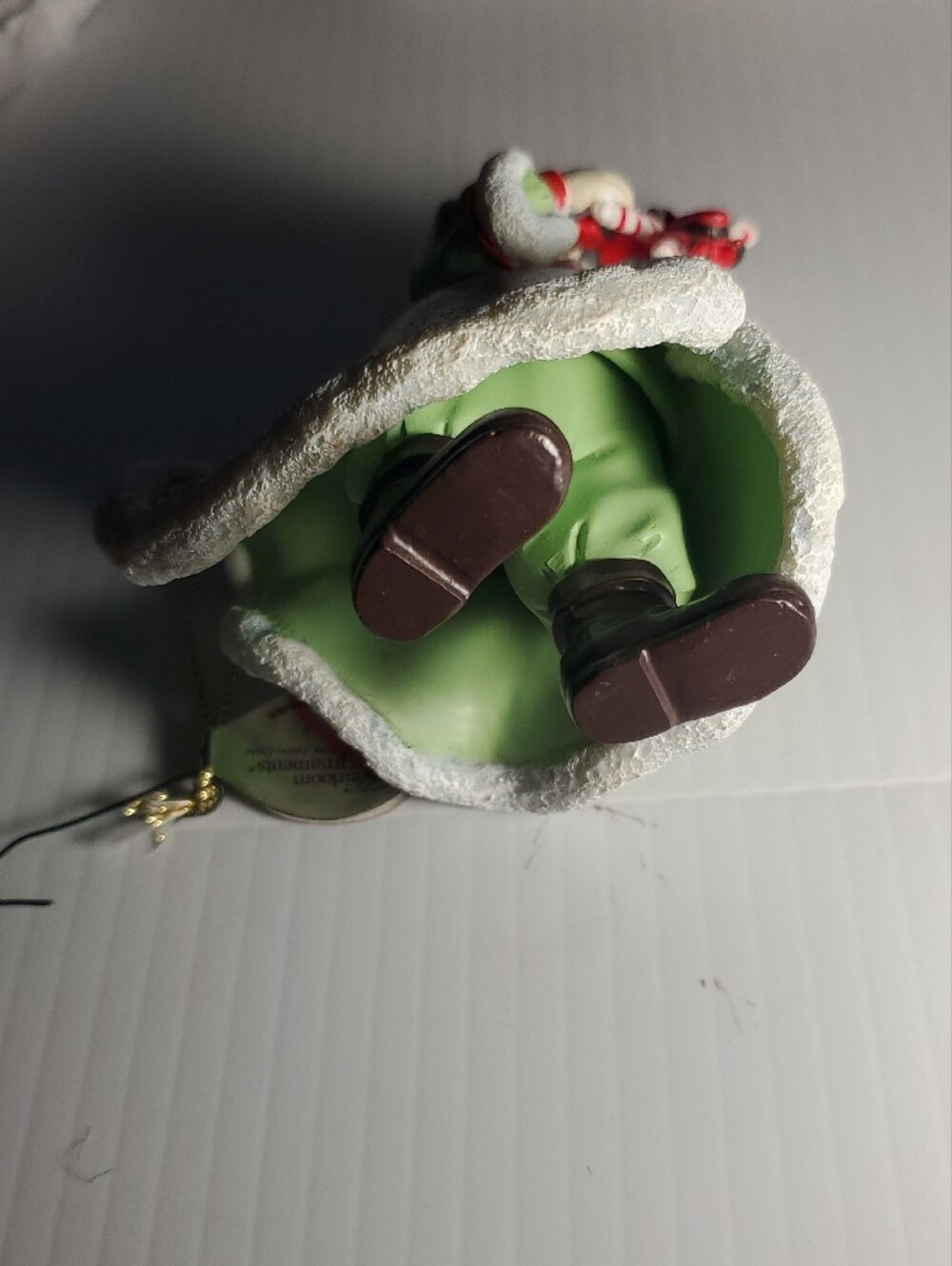 Holiday Santa with Candy Canes Ornament - Green and Red - Picture 7 of 7